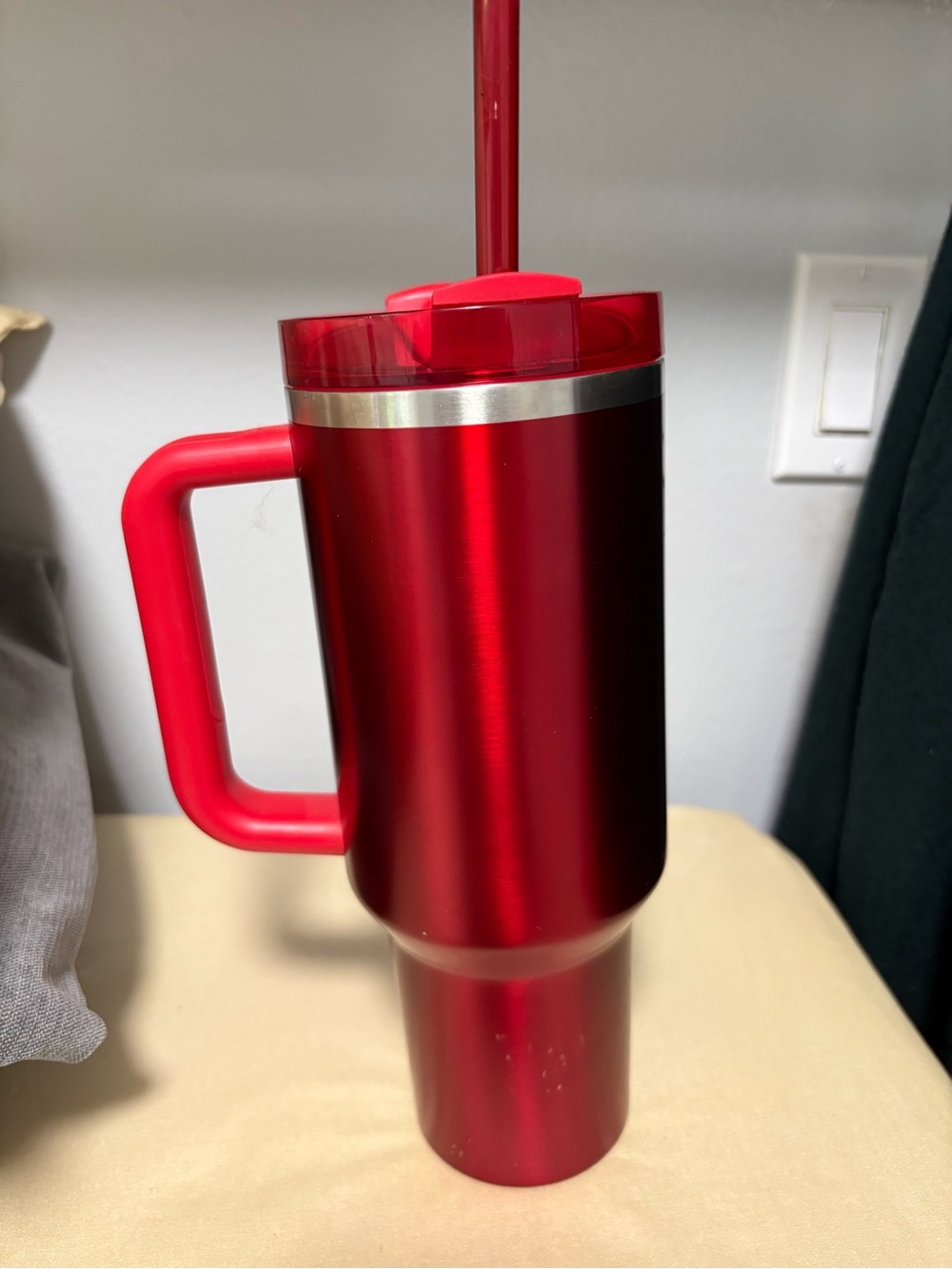 Rare Red Starbucks Stanley Insulated Travel Mug with Handle and Straw